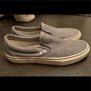 vans grey slip ons